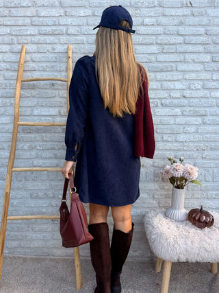 Corduroy Shirt Dress / Blue