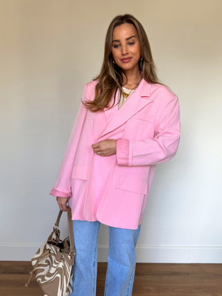 Oversized Detailed Blazer / Pink