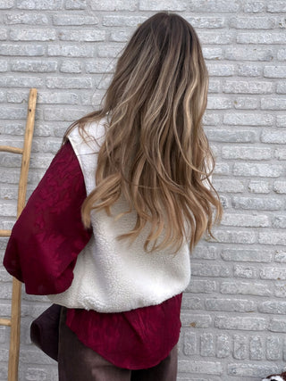 Pocket Teddy Gilet / White