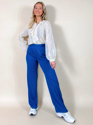 Ribbled Loose Trouser / Blue
