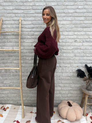 Soft Teddy Sweater / Burgundy