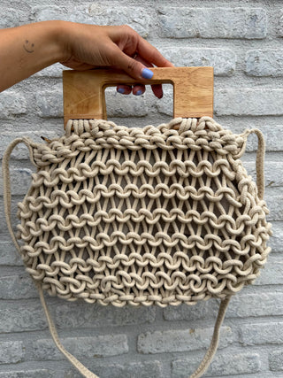Woven Handle Bag / Beige