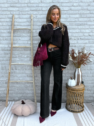 High-Waist Flared Jeans / Black