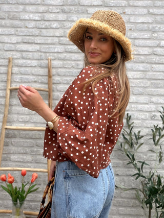 Effortless Polka Blouse / Terracotta