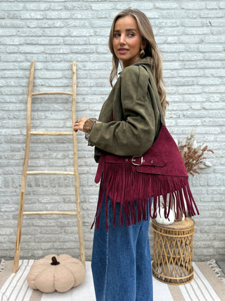 Suede Bomber Jacket / Khaki