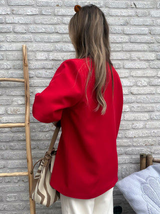 Short Sleeve Blazer / Red