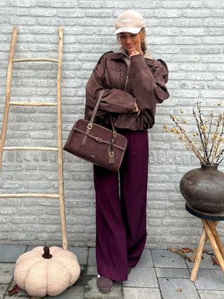 Soft Bomber Jacket / Taupe Brown