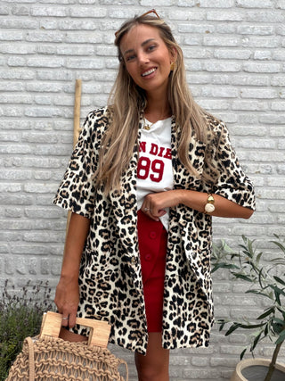 Leopard Statement Blazer / Brown