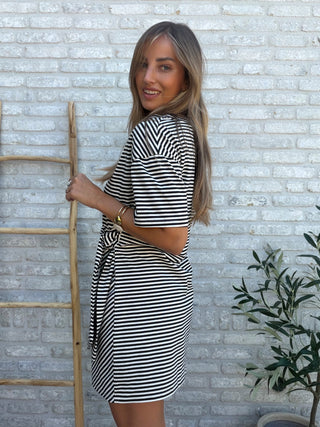 Stripe Tee Dress / Black-White