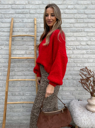 Soft Balloon Knit / Red