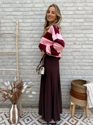 Elegant Pleats Skirt / Brown