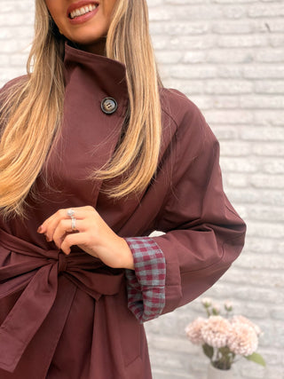 Belted Trench Jacket / Bordeaux