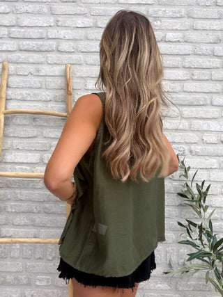 Flow Ruffle Blouse / Khaki