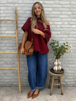 Cut-Out Soft Knit / Bordeaux
