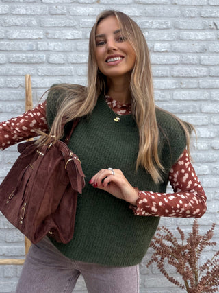 Sleeveless Knit Vest / Khaki