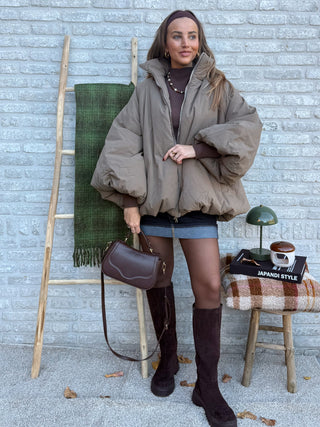 Oversized Puffer Jacket / Taupe