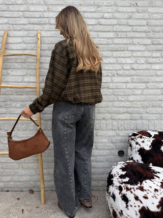 Checked Bomber Jacket / Khaki