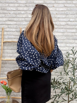 Effortless Polka Blouse / Blue