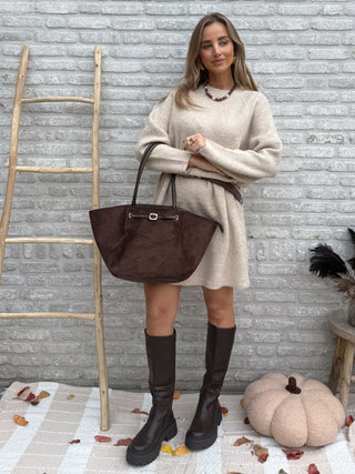 Knitted Sweater Dress / Beige