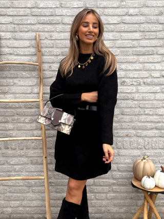 Knitted Sweater Dress / Black