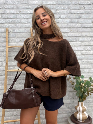 Cut-Out Soft Knit / Brown
