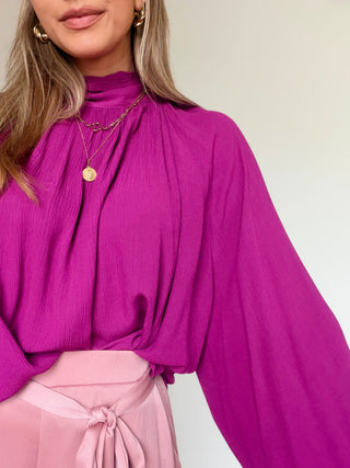 Flowy Sleeve Blouse / Purple