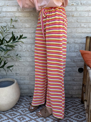 Everyday Stripe Pants / Orange-Pink