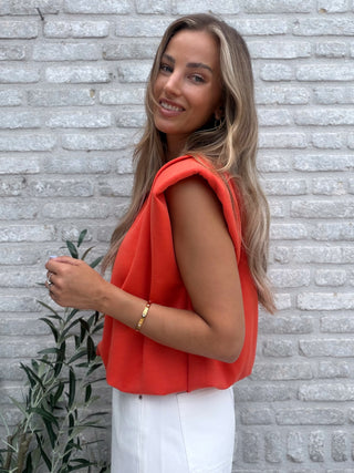 Sleeveless Shoulder Top / Orange