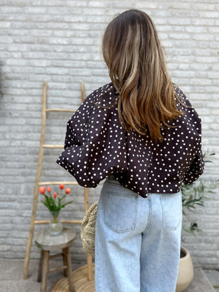 Effortless Polka Blouse / Brown