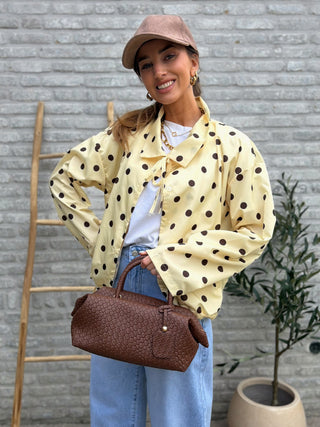 Polka Dot Multi-Way Jacket / Yellow