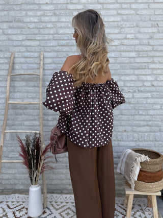 Satin Palazzo Pantalon / Chocolate Brown