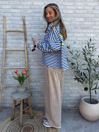 Mommy Striped Sweater / Blue-Yellow
