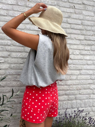 Sleeveless Shoulder Top / Grey
