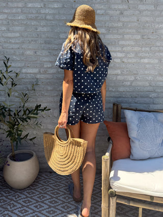 Polka Skort / Navy Blue