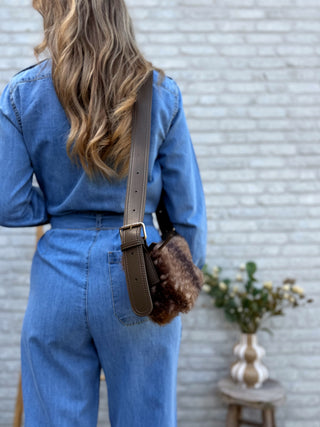 Light Wash Denim Jumpsuit / Blue