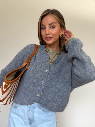 Soft Knit Cardigan / Grey