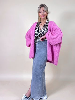 Oversized Spring Cardigan / Pink