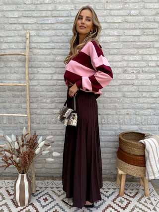 Elegant Pleats Skirt / Brown