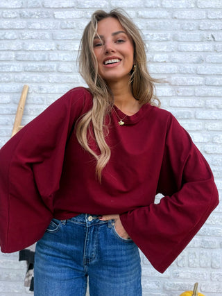 Cotton Wide Longsleeve / Bordeaux