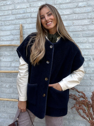 Teddy Warmer Gilet / Navy Blue