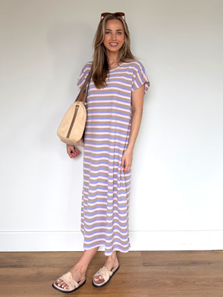 Sponge Dress Maxi Dress / Lila-Pink