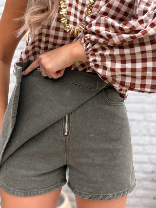 Denim Basic Skort / Khaki