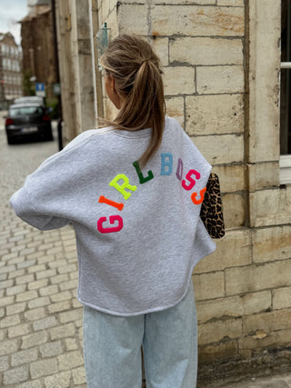 Girlboss Sweater / Grey-Multi