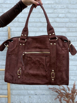 Suede City Bag / Brown