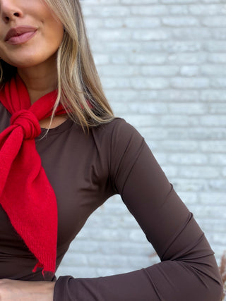 Cosy Cashmere Scarf Knit / Red