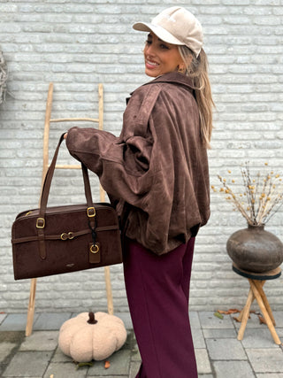 Soft Bomber Jacket / Taupe Brown