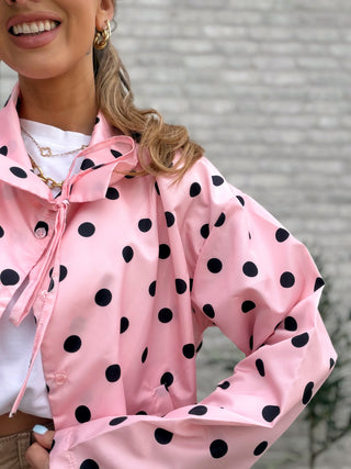 Polka Dot Multi-Way Jacket / Pink