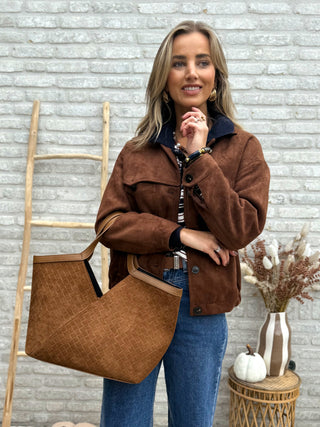 Suede Inspired Shacket / Brown