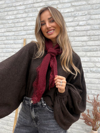 Lace Scarf Knit / Bordeaux