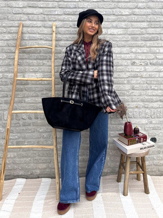 Parisian Plaid Blazer / Black